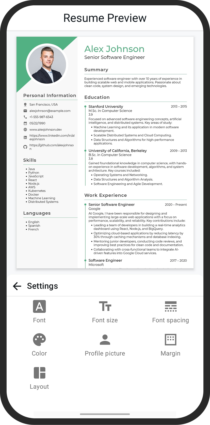 Resume Builder App Screenshot